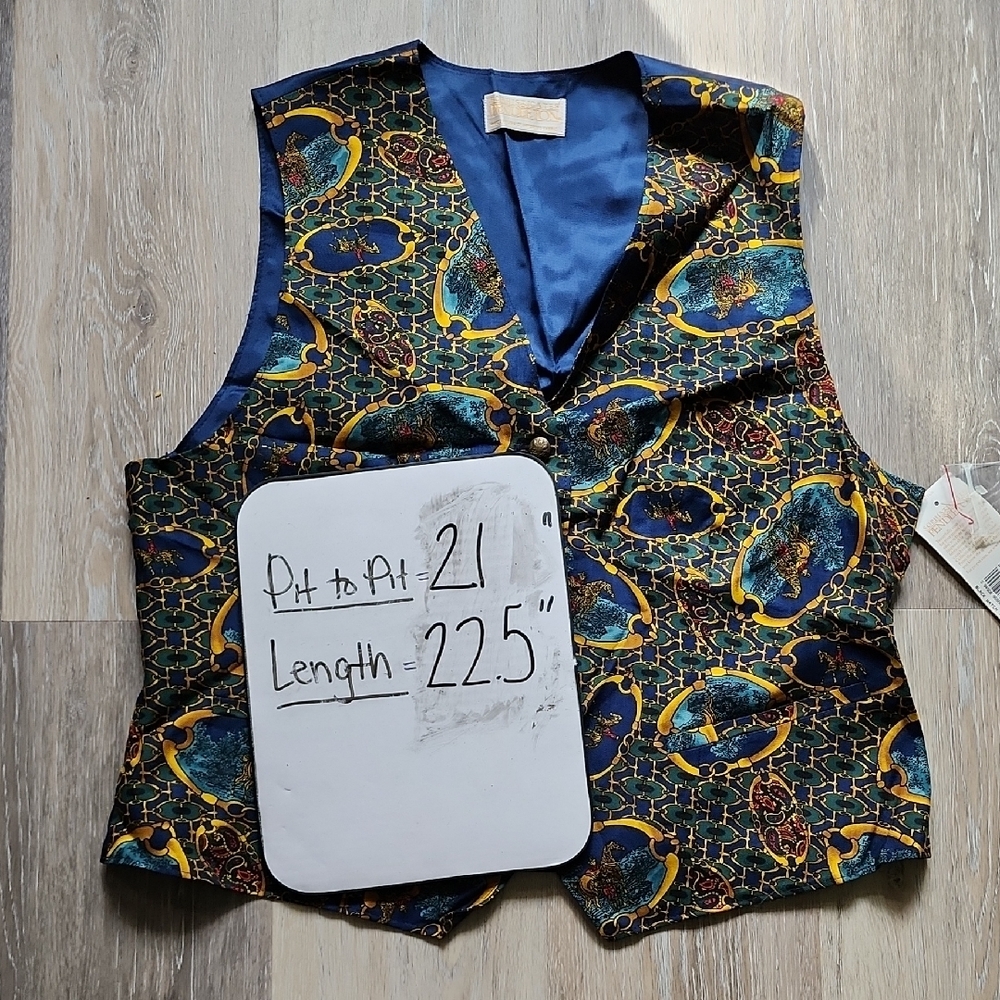 NWT Vintage Women Pendleton Sophisticated Baroque Patterned Eqestrian Vest Sz 16 - Picture 6 of 9